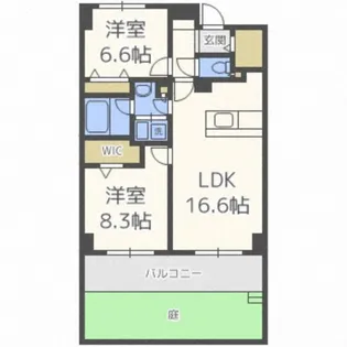 ホーリーフォート南平岸【1階】の間取り
