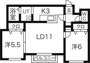 フォートレスL38【2階】の間取り