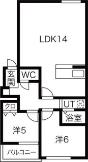 クローバーハイム平岸【4階】の間取り