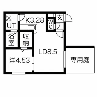 インフィニト平岸一条【1階】の間取り