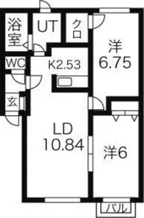 レジデンス高岡 B【2階】の間取り