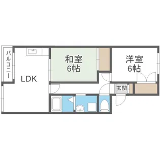 クチュール月寒東【2階】の間取り