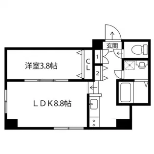 フロントコート南平岸【702号室】の間取り