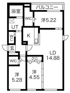 RESIDENCE SHINMEI 平岸【4階】の間取り