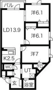 白南ハイツ8【3階】の間取り