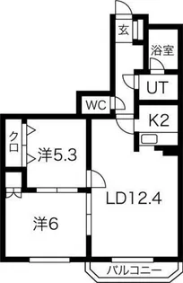 リリーコート平岸【2階】の間取り