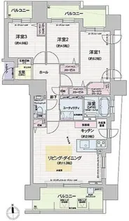 グランファーレ平岸THEパークサイドウエストウイング【885号室】の間取り