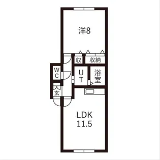 ノースハイム23【1B号室】の間取り