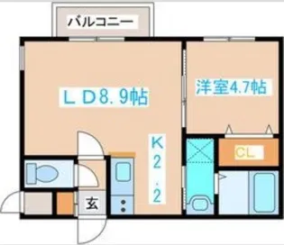 リベルティ西岡【3階】の間取り