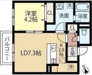ブリーゼ中の島【3階】の間取り