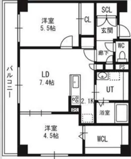 アルファスクエア中島公園 【202号室】の間取り
