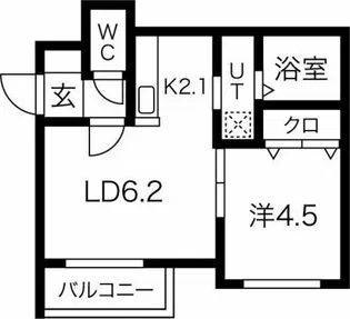 Chambre東札幌(シャンブル)【3階】の間取り