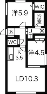 ハウス中の島シュライン【2階】の間取り