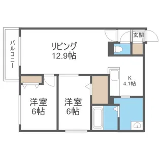 ジュネスコート南20条【2階】の間取り