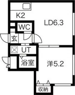 グリーンアベニュー月寒中央【4階】の間取り