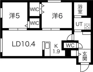 プレシェルト平岸【1階】の間取り