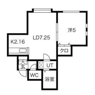 アルキオーネ平和通【205号室】の間取り