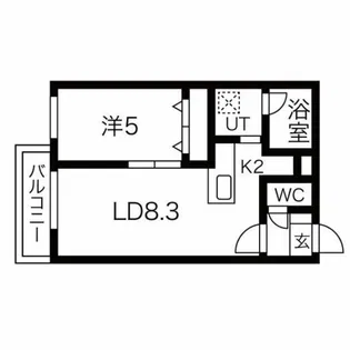 ユラ美園【4階】の間取り