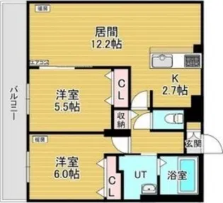レジデンス白石中央Ⅱ【4階】の間取り