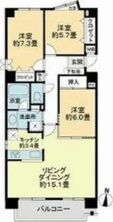 コートハウス山鼻【2階】の間取り