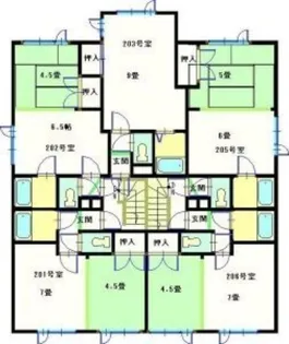 ヒュース北30【0206号室】の間取り