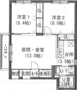 グランドハイツN17【3階】の間取り