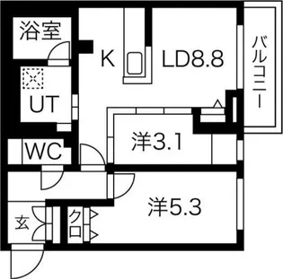 クラッセ札幌シティアクシア・サウステラス【1階】の間取り