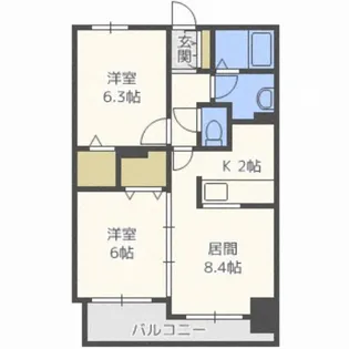 グレイスコート北18条【1201号室】の間取り