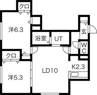 ノーマルヒル本町【102号室】の間取り