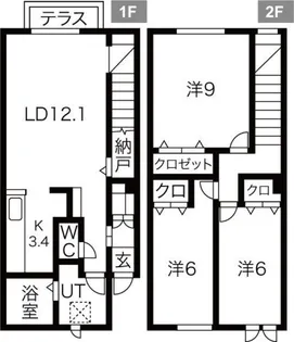ル・ソレイユ【103号室】の間取り