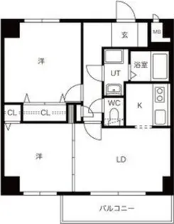 2LDKの間取り画像