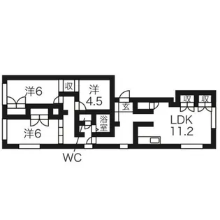エステートライフ北36条【1階】の間取り