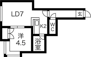 グランヒルN23【102号室】の間取り