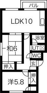 2LDKの間取り画像