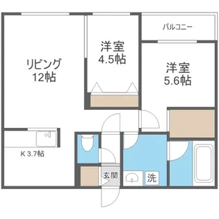 エフュート北19条【4階】の間取り