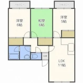 ぶどうの木Ⅲ【108号室】の間取り