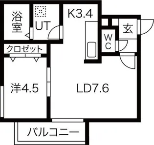 1LDKの間取り画像