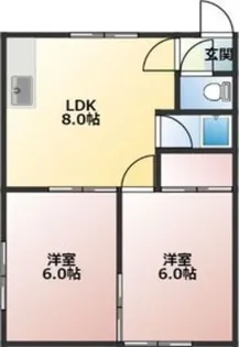 元町ホワイトハイツ【101号室】の間取り