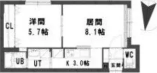 グランメール北18条【4階】の間取り