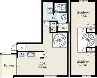 エミアス【3階】の間取り