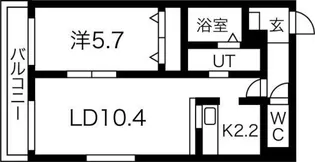 サンコート北7条弐番館【1階】の間取り
