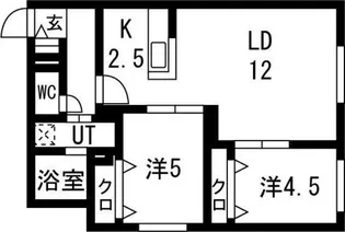asunto(アスント)【1階】の間取り