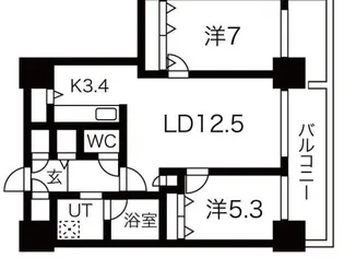 Dグラフォート札幌ステーションタワー【7階】の間取り