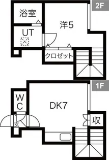 フォンテーヌ新道東【101号室】の間取り