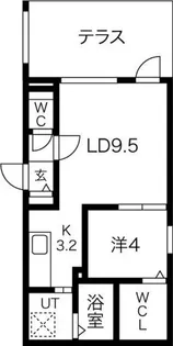 ブルーイング北7条【1階】の間取り
