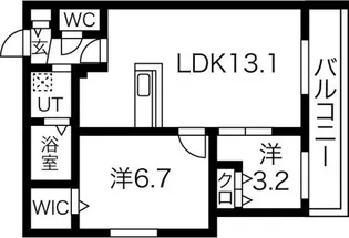 ラグナベルデ北9条【2階】の間取り