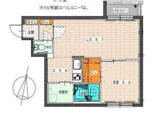 YU-COURT北22条(ユーコート北22条)【1階】の間取り