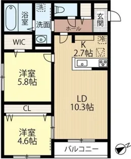 WELINA ASABU (ウェリナアサブ)【1階】の間取り