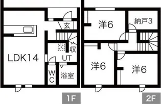北海道札幌市北区篠路三条2丁目【テラスハウス】の間取り