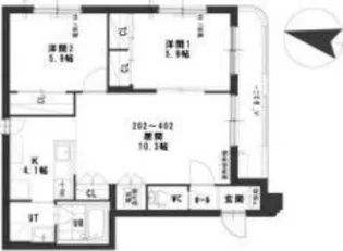 グランメールcalm【3階】の間取り